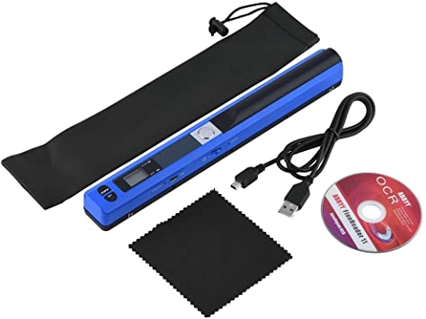 fosa Portable Scanners 900 900DPI USB Pen Scanners A4 Scan JPG/PDF USB 2.0 32G Handheld Scanner for Windows XP/Vista / WINDOWS7 / MAC OS10.4 or Higher System(Blue)