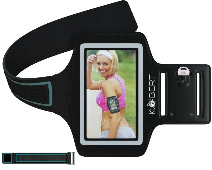 Kobert Sports Fitness Exercise Armband   Key Pocket - Iphone 6 5 5s 5c 4s & Samsung Galaxy S5 S4, Nokia Lumia, LG Nexus, HTC One - Running Cycling