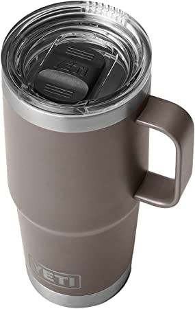 YETI Rambler 20 oz Travel Mug, Stainless Steel, Vacuum Insulated with Stronghold Lid, Sharptail Taupe