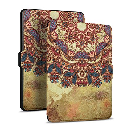 SOUNDMAE Slim Case for Kindle Paperwhite - Premium Thinnest and Lightest PU Leather Cover with Auto Wake/Sleep for Amazon All-New Kindle Paperwhite (Fit 2012, 2013, 2015 and 2016 Versions), Tribal
