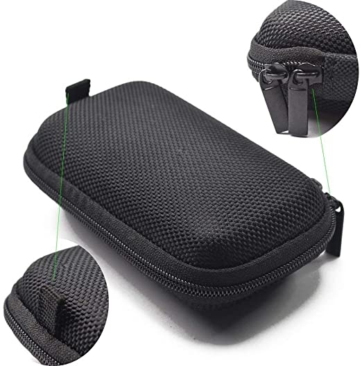 Case Star Black Color Rectangle Shaped Hard Earphone Headset EVA Case for MP3/MP4 Bluetooth Earphone Earbuds with Mesh Pocket, Zipper Enclosure, and Durable Exterior  Case Star Velvet Bag (Rectangle Earphone Case - Black)