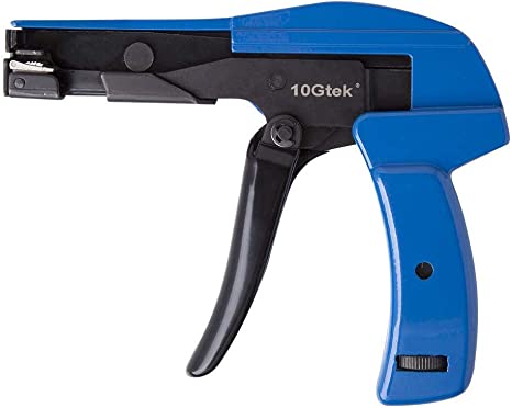 Cable Tie Gun, Fastening and Cutting Tool with Steel Handle Special for Nylon Cable Tie Fasten and Cut Cables in Blue