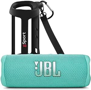 JBL FLIP 6 Waterproof Portable Speaker Bundle with gSport Silicone Sleeve (Teal)