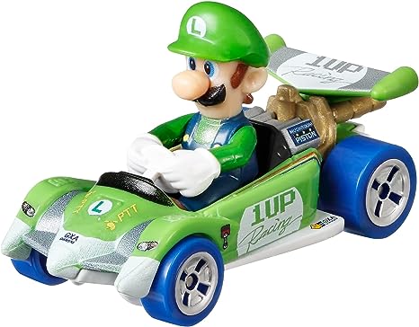 Hot Wheels Mario Kart Luigi Circuit Special 1UP Racer Vehicle