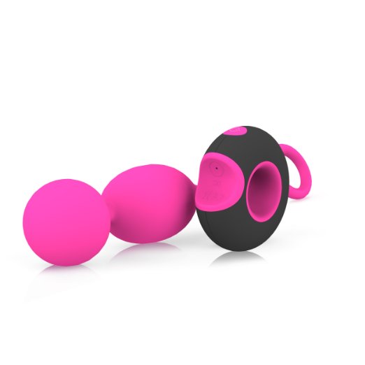 Louviva Vivila Wireless Smart Remote Control Vibrator 7 Stimulation Modes Vibrating Silicone Bullet Egg Rechargeable Waterproof Kegal Balls with String for Kegel Exercises
