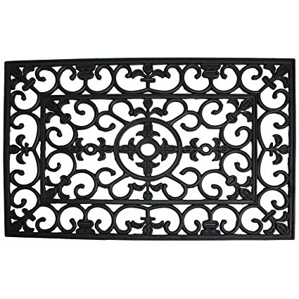 J & M Home Fashions Wrought Iron Natural Rubber Doormat, 18 by 30-Inch