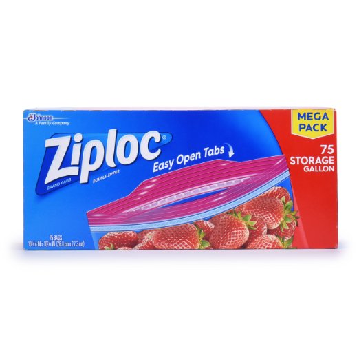 Ziploc Storage Bags Gallon, 75 Count