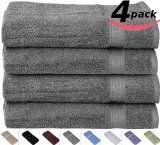 Utopia Towels Premium 100 Cotton Hand Towels Easy Care Ringspun Cotton for Maximum Softness and Absorbency 4-Pack - Gray 16 x 28