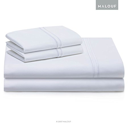WOVEN SUPIMA Premium Cotton Sheets - 100 Percent American Grown - Extra Long Staple - Sateen Weave - Extra Deep Pockets - Single Ply - 600 Thread Count - Full - White