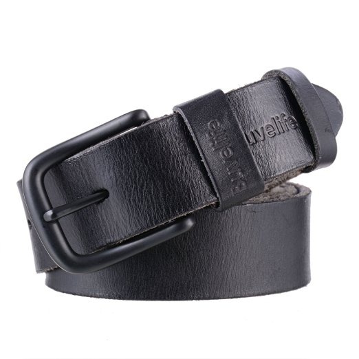 Buvelife Men's Vintage Leisure Leather Belts 100% Genuine Leather