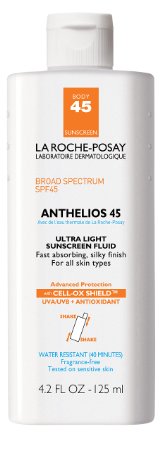 La Roche-Posay Anthelios 45 Body Ultra Light Sunscreen Fluid, Water Resistant with SPF 45