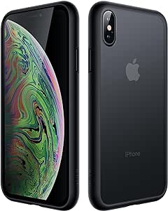 JETech Matte Case for iPhone Xs and iPhone X 5.8-Inch, Shockproof Military Grade Drop Protection, Frosted Translucent Back Phone Cover, Anti-Fingerprint (Black)