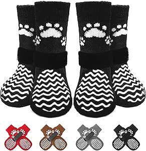 EXPAWLORER Anti Slip Dog Socks for Hardwood Floor, Soft Dog Socks,Dog Shoes,Paw Protectors for Cold/Hot Pavement, Prevent Licking, Dog Boots with Traction Control for Small Medium Large Senior Dog