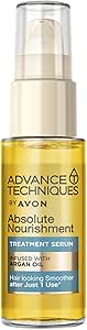 Avon Advance Techniques Absolute Nourishment Argan Hair Serum 30ml, Multi-Tasking Hair Treatment, Formulated with Argan Oil, Restores Shine and Health to Damaged Hair, Cruelty Free