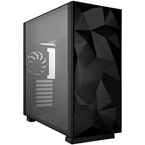 Rosewill ATX Mid Tower Gaming PC Computer Case with 2 x 120mm Fans (Supports up to 6), 240mm AIO Support, EATX Support, Top Mount PSU & HDD/SSD, Tempered Glass & Black Steel - Prism S-Black-LITE