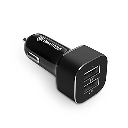 Smartomi 4.8A/24W 2 Port USB Car Charger for Cell Phones / Smart Phones / Mobile Phones / Tablets - Black