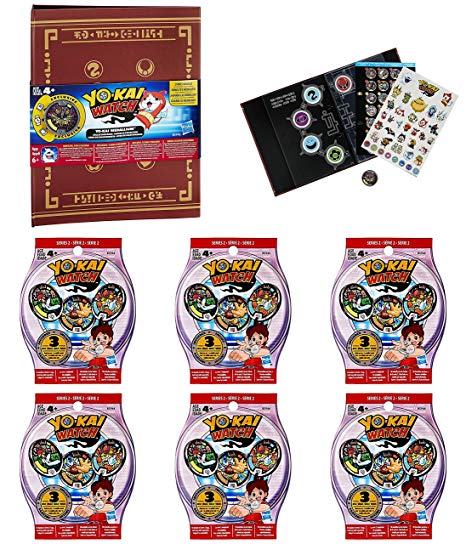 Yo-kai Watch Yo-kai Medallium Collection Book with 6 Yo-Kai Series 2 Blind Bags with 18 Random Medals Bundle