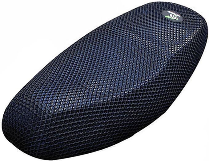 uxcell XL 3D Motorcycle Moped Seat Cover Breathable Mesh Net Cushion Black Blue