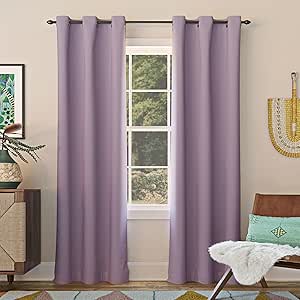 Sun Zero Soho 2-Pack Energy Saving Noise Reducing Blackout Grommet Curtain Panel Pair, 54" x 96, Lavender