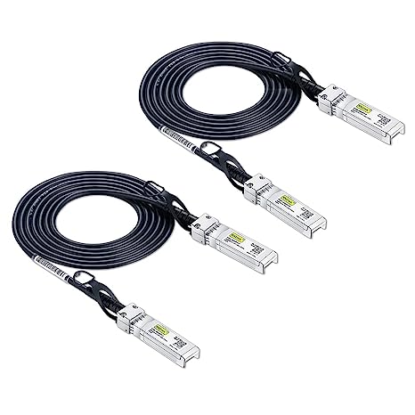 10Gtek# [2-Pack 10G SFP  DAC Cable - 10GBASE-CU Passive Direct Attach Copper Twinax SFP Cable for Cisco SFP-H10GB-CU2M, Meraki MA-CBL-TA-2M, Fortinet, Ubiquiti UniFi, D-Link, 2-Meter(6.5ft)