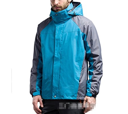 Hanxue Mens Hiking Ski Jacket 3 in 1 Softshell Raincoat with Removable Liner