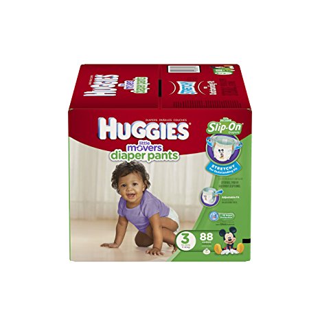 HUGGIES Little Movers Diaper Pants, Size 3, 88 Count