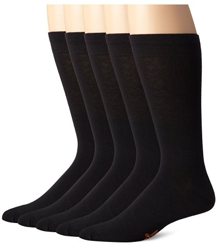 Dockers Men's 5 Pack Classics Dress Flat Knit Crew Socks