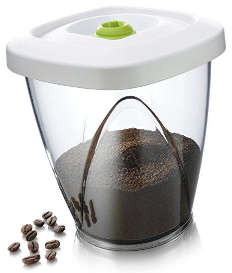 Vacu Vin Coffee, Tea and Food Vacuum Storage Container - Medium, 1.30 Liter, White