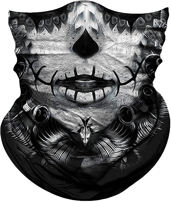 Obacle Skull Face Mask Half for Dust Wind Sun Protection Seamless 3D Tube Mask Bandana for Men Women Durable Thin Breathable Skeleton Mask Motorcycle Riding Biker Fishing Cycling Sports Festival