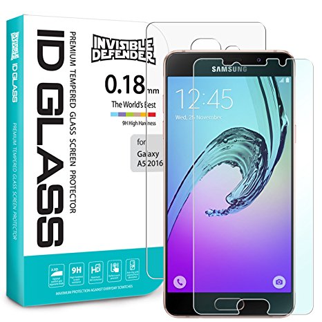 Galaxy A5 2016 Screen Protector - Invisible Defender Glass [TEMPERED GLASS]HD Quality, Strong Clear Protection, Anti-Scratch Technology for Samsung Galaxy A5 2nd Gen. (Not for Galaxy A5 1st Gen. 2014)