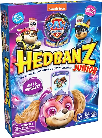 Hedbanz Junior PAW Patrol The Mighty Movie Game- Family Games | Games for Family Game Night| Kids Games | Card Games for Families & Kids Ages 5 and up