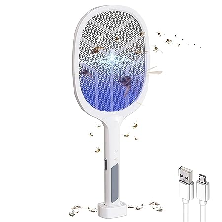 Anley Mosquito Racket Mosquito Killer Bat with UV Light Lamp | Made in India 1200mAh Long Lasting Lithium-ion Rechargeable Battery
