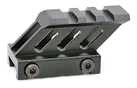 45 Degree 1" Riser SMRM1C Hammers 45 Degree Angled Forward Extending 1" Micro Mini Riser Mount with Picatinny Rail Top for Mini Micro Red Dot Sights, Anodized Flat Black