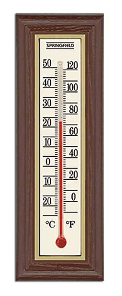 Springfield Wood Grain Indoor Thermometer