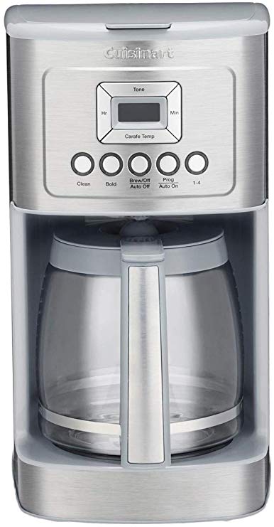 Cuisinart DCC-3200 14C Glass Carafe with Stainless Steel Handle Programmable Coffeemaker, Light Grey