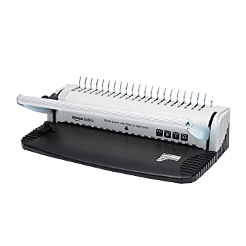 Amazon Basics Binding Machine, 21-Holes, Maximum 450 Sheets Binding Capacity, Comb Binding Machine for Letter Size, A4, A5 or Smaller Sizes