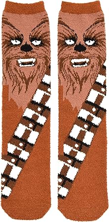 STAR WARS Men's Chewbacca Full Character Cosplay Soft Fuzzy Crew Socks