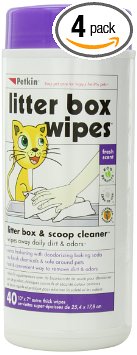 Petkin Litter Box Wipes, 40-Count (Pack of 4)