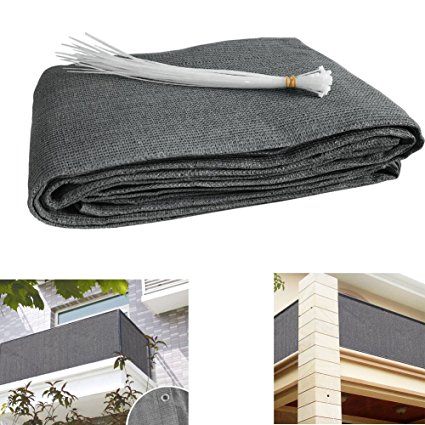 Balcony visibility UV protection opaque weather-resistant balcony covering balcony covering with cable ties HDPE special fabric ;L:16.5ft x H:35in