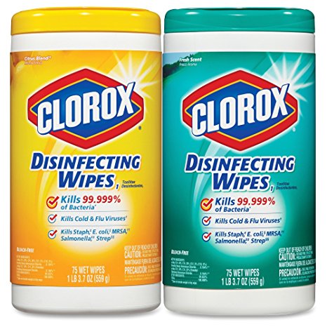 Clorox Disinfecting Wipes Value Pack, Fresh Scent and Citrus Blend, 150 Count total