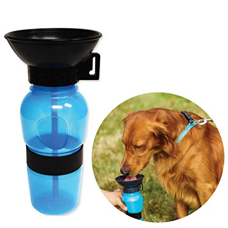 Baoii Dog Water Bottle Squeezable Anti-spill Pet Dog Drinking Bottle 500 ml Travelling Drinking Bowl Portable Pet Drinking Feeder(Blue)