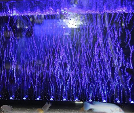 YueYueZou® Aquarium Curtain Light Blue Aquatic Bubbler