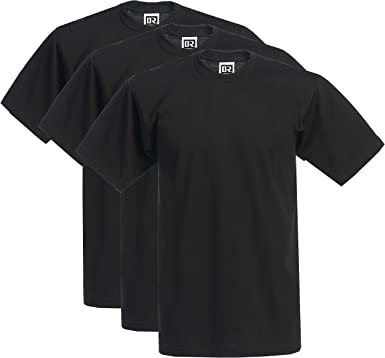 DREAM USA Men's 3-Pack Heavyweight Cotton Short Sleeve Crew Neck T-Shirt