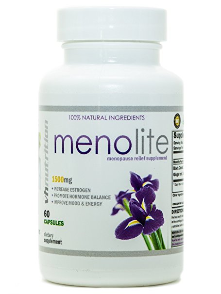 VH Nutrition | MenoLite Womens Menopause Supplement | Female Hormone Balance Relief | 1500 mg | 30 Day Supply