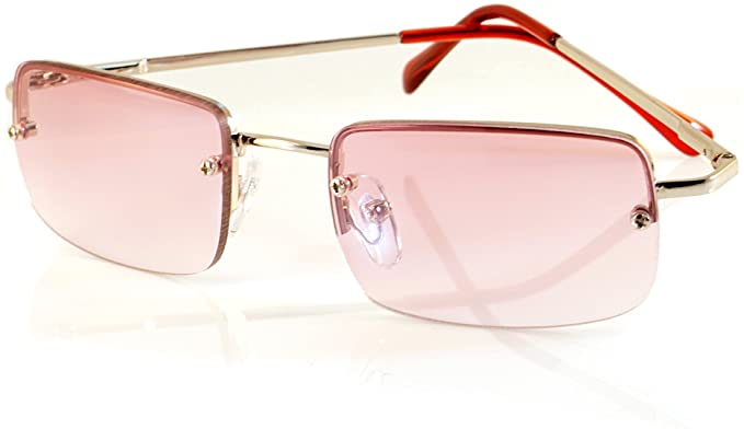 FBL Minimalist Small Rectangular Sunglasses Clear Eyewear Spring Hinge A124 A125