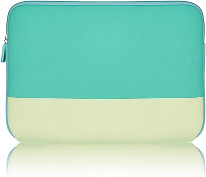 AULEEP 13-14 Inch Laptop Sleeves, Neoprene Notebook Computer Pocket Tablet Carrying Sleeve/ Water-Resistant Compatible Laptop Sleeve for Acer/Asus/Dell/Lenovo/HP (Mint Green Stitching)