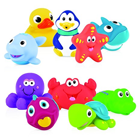 Nuby 10-Piece Bath Squirters, Multi