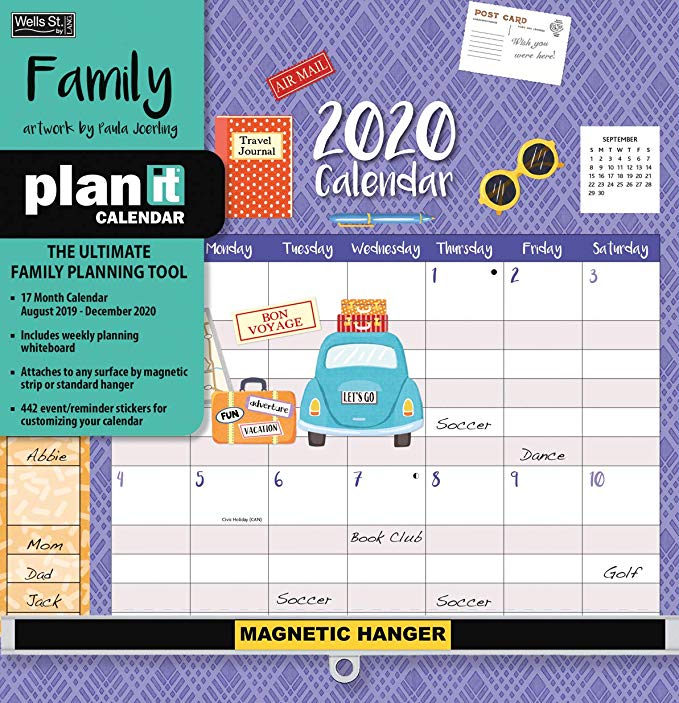 Wells Street by LANG WSBL Family 2020 Plan-It Plus (20997009162) Academic Wall Calendar (20997009162)