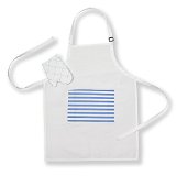 Kids Apron and Oven Glove Set White with Pocket