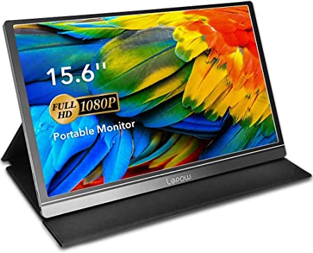 Portable Monitor - Lepow 15.6 Inch Portable Screen 1920×1080 Full HD IPS USB Monitor with USB-C/Type-C/Mini HDMI, Portable Display for PC MAC Cell Phone Xbox PS4, with protective cover